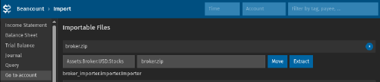 Builtin importer - select file